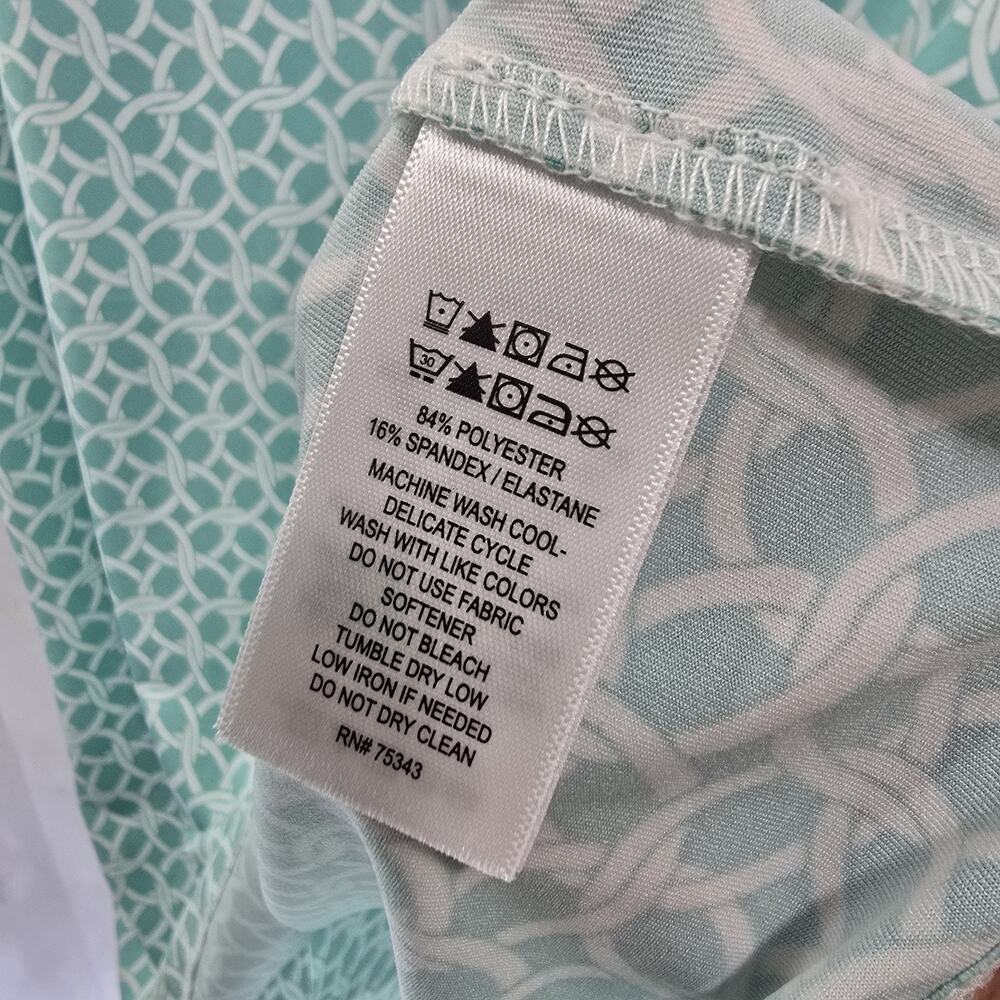 Tommy Bahama Tank Top Womens Large Blue Active White Pattern Shirt Zip - Picture 9 of 11